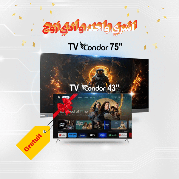 TV CONDOR Série X9(X900) QD-Mini Led 144Hz VRR- 75" - Google TV - 4K UHD + tv condor FHD 43" gratuit  🎁