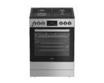 Cuisinière Whirlpool gaz électrique  8 fonctions Inox 60 cm 72 L