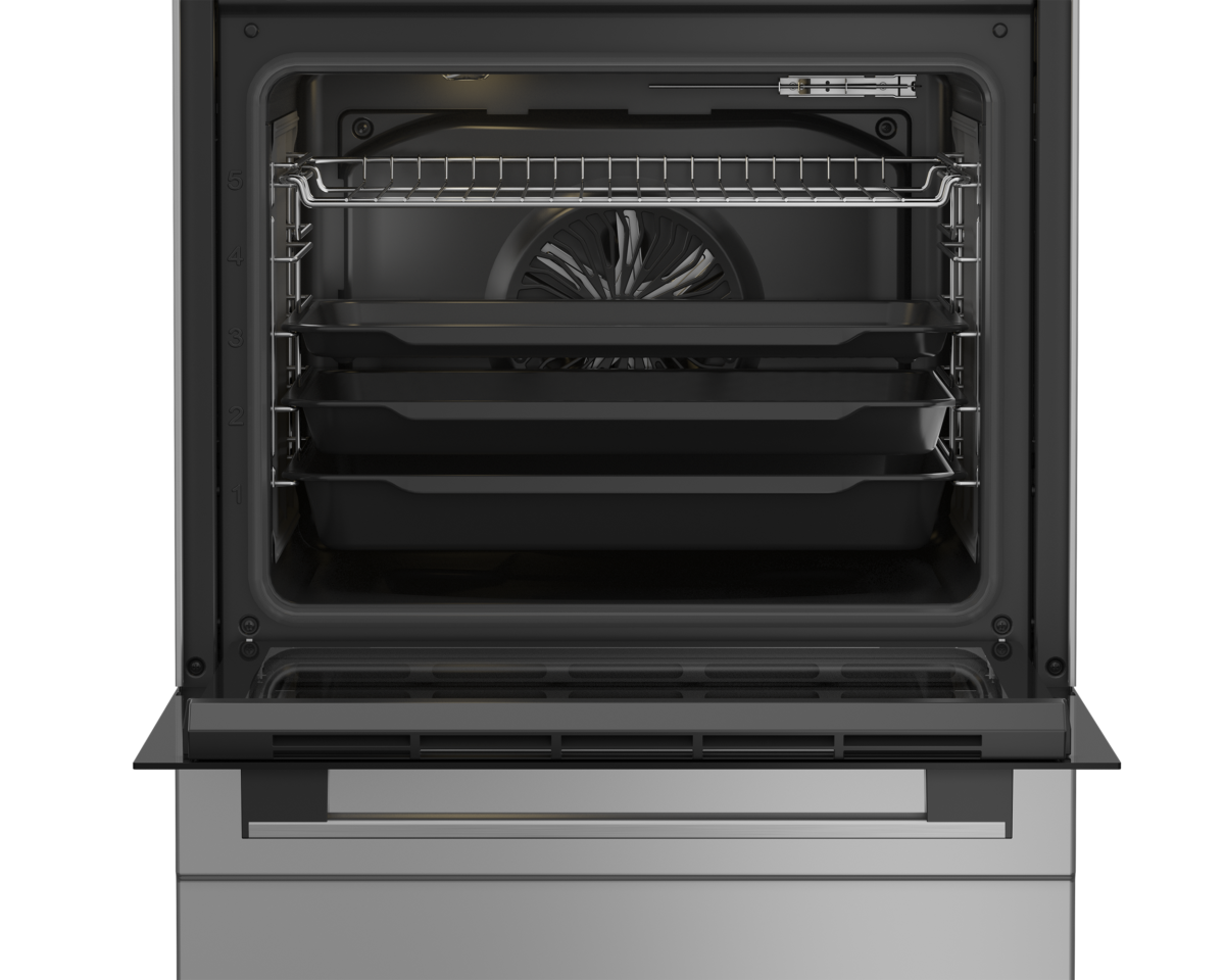 Cuisinière Whirlpool gaz électrique  8 fonctions Inox 60 cm 72 L – Image 3