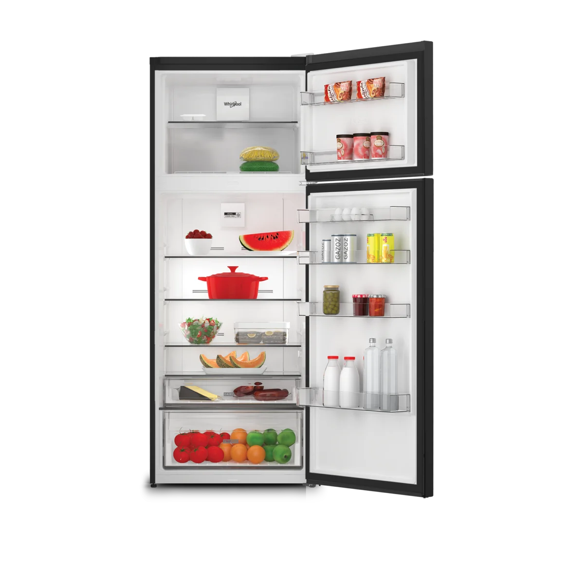 Réfrigérateur Double porte Whirlpool Dual cooling Noir 406 L – Image 3