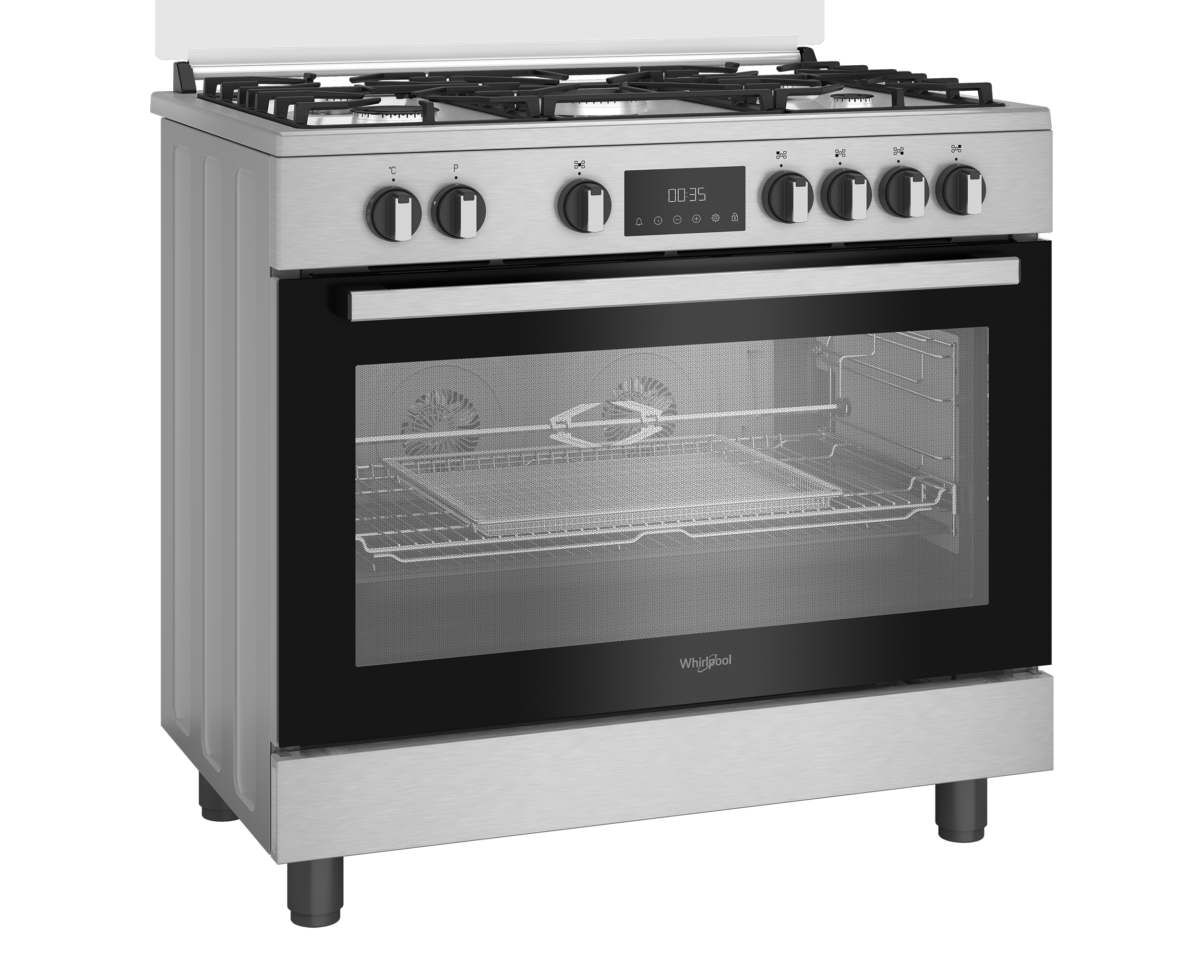 Cuisinière Mixte Whirlpool 5 Feux Gaz & Four Électrique Multifonction Inox 108 L  90 cm – Image 2