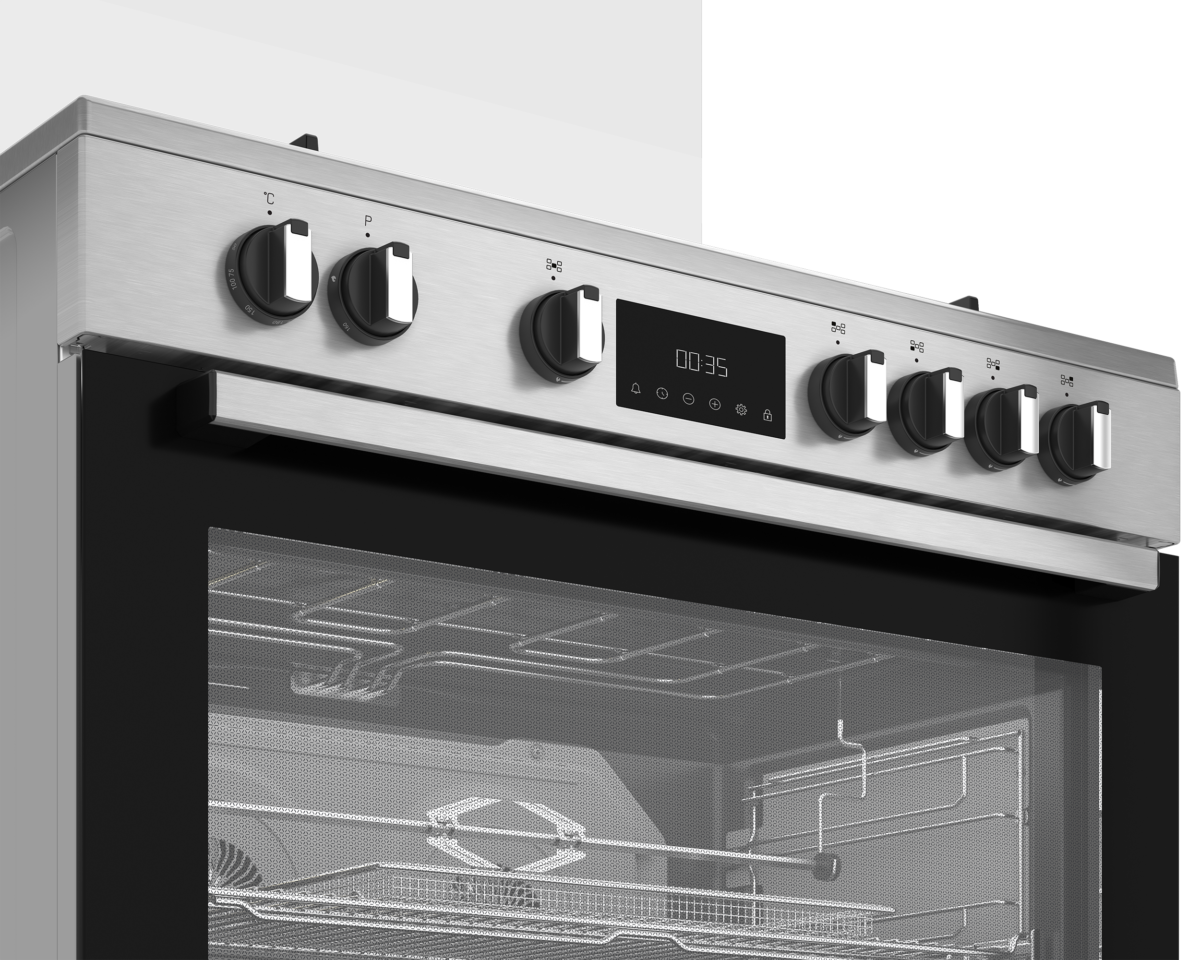 Cuisinière Mixte Whirlpool 5 Feux Gaz & Four Électrique Multifonction Inox 108 L  90 cm – Image 3