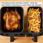 Air Fryer MOULINEX Dual Easy Fry & Grill 8.3L- 8 programmes Inox – Image 7