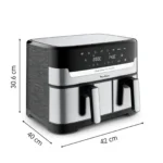 Air Fryer MOULINEX Dual Easy Fry & Grill 8.3L- 8 programmes Inox – Image 2