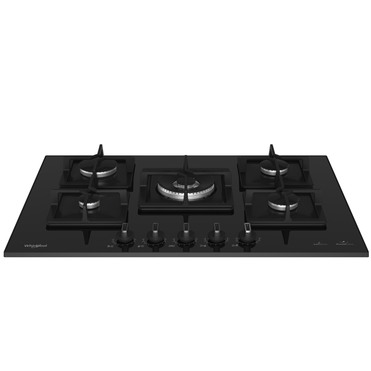 WGG75R522W2BGDZ.png Table de cuisson encastrable Whirlpool WOK Verre trempé noir 75 cm 5 feux – Image 1