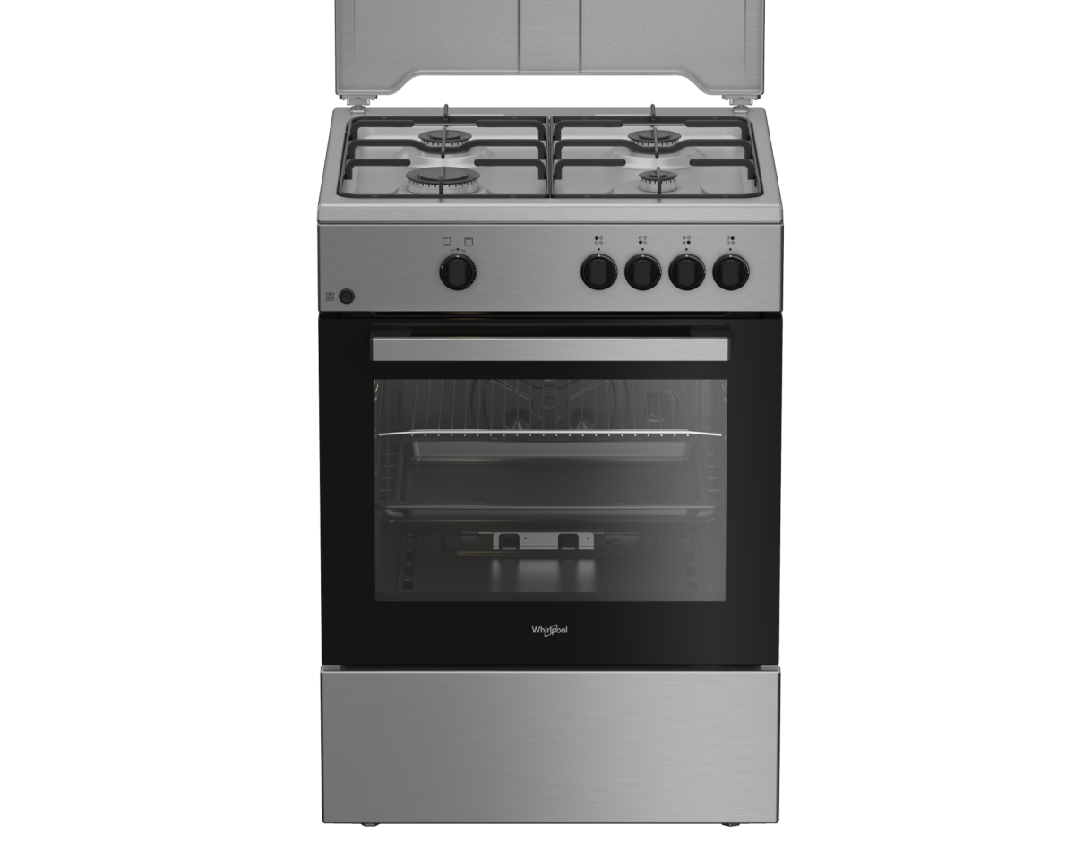 Cuisinière gaz-gaz Whirlpool inox 60 cm 62l – Image 1