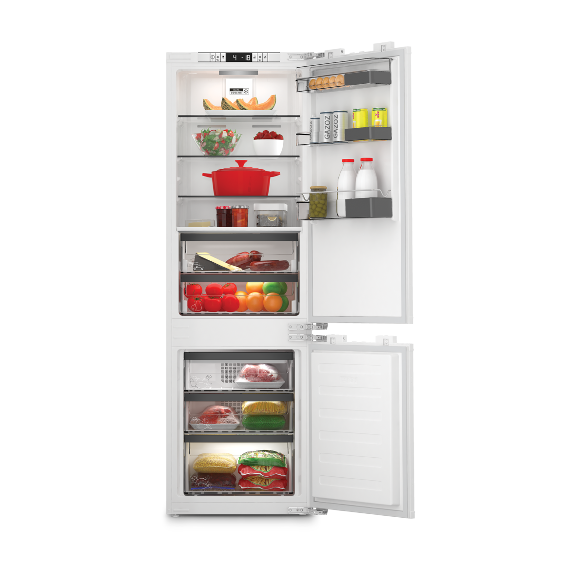 Réfrigérateur Combiné Encastrable Whirlpool No Frost Blanc 237L – Image 1