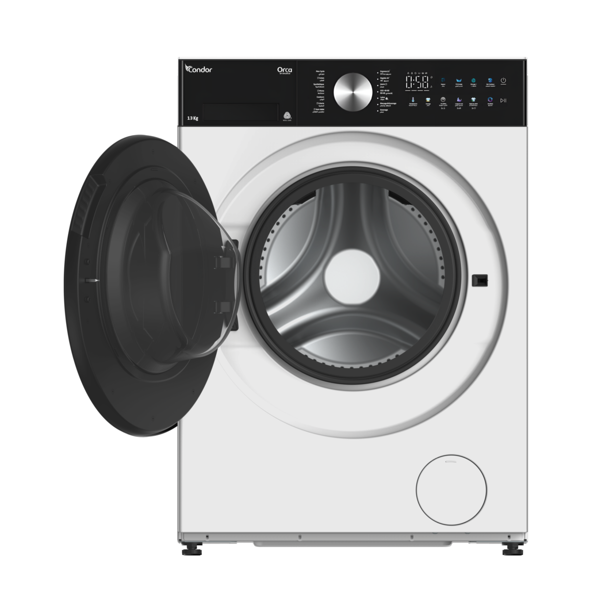 Machine à laver CONDOR ORCA Front loading Inverter 13 Kg Titanium – Image 2