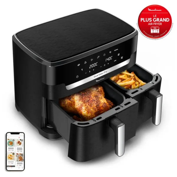 AIR FRYER MOULINEX 11L EASY FRY DUAL XXL  DOUBLE TIROIR