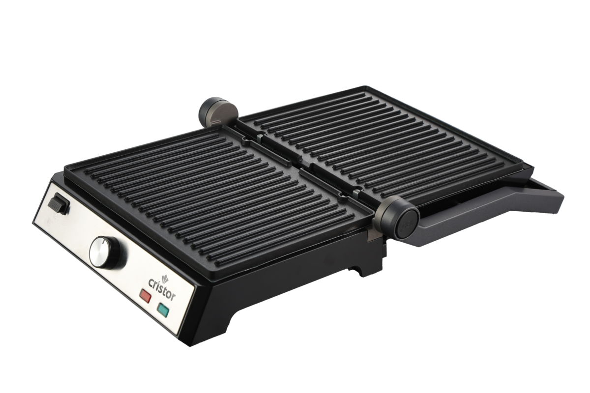 Panineuse et Grille Electrique Cristor 2000W Noir Inox – Image 1