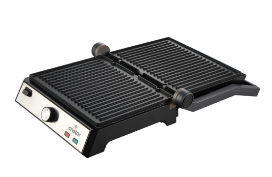 Panineuse et Grille Electrique Cristor 2000W Noir Inox