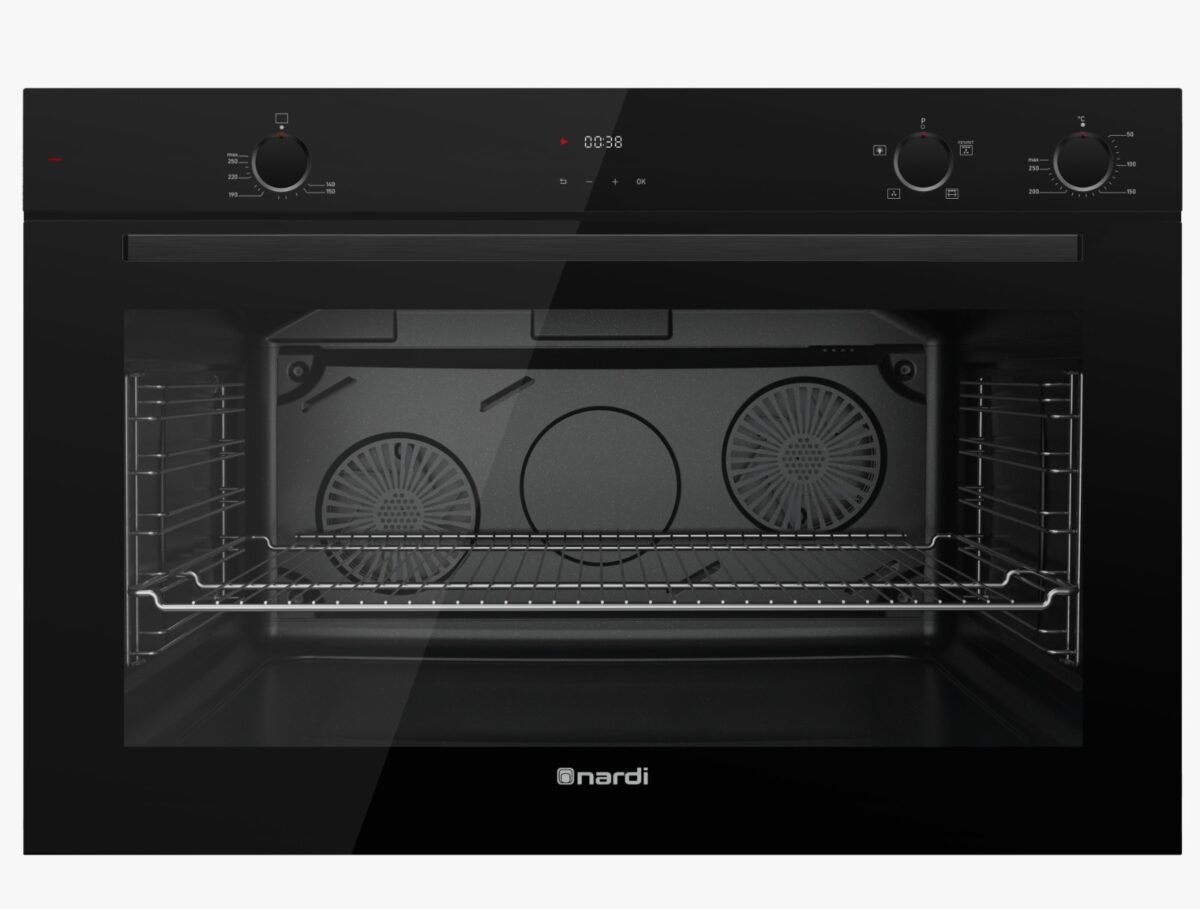 MIXTE BLACK 1 Four Encastrable Mixte NARDI 90 cm Air Fryer 128 Litres Verre Noir – Image 1