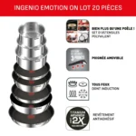Set de cuisine 20 pièces Tefal Ingenio Emotion Inox – Image 3