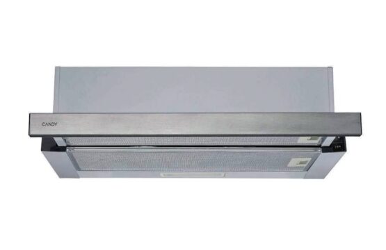 Hotte Télescopique Candy 60 cm 2 Vitesses avec Éclairage LED – Inox