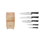 Set de 5 couteaux Tefal Ice Force avec bloc en bois – 6 pièces