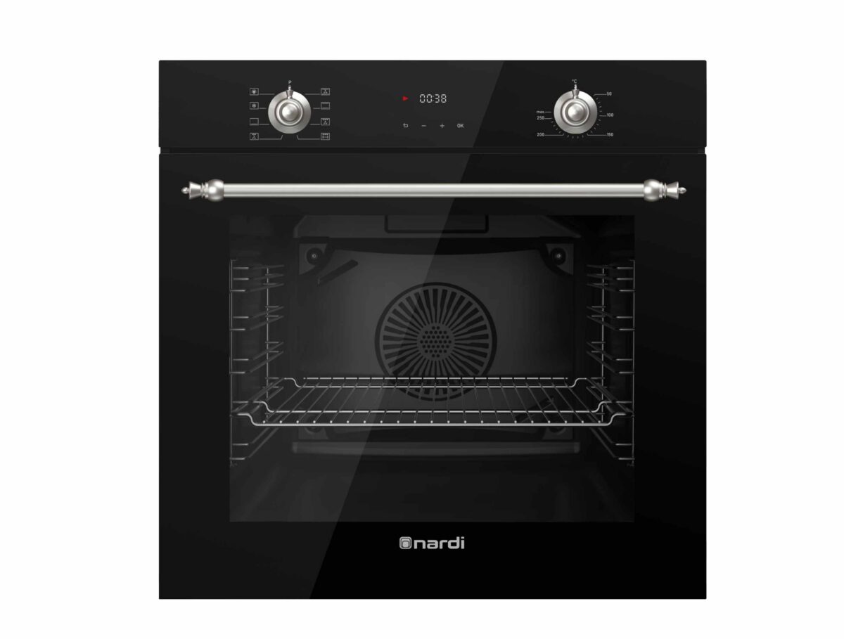 Four Encastrable NARDI Rétro Électrique Air Fryer 73 L – Black Glass – Image 1