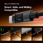 Câble Data Oraimo DigiLine Type-C vers Type-C 100 W – Noir – Image 4