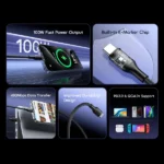 Câble Data Oraimo RobustLine Type-C vers Type-C 100 W – Noir – Image 2
